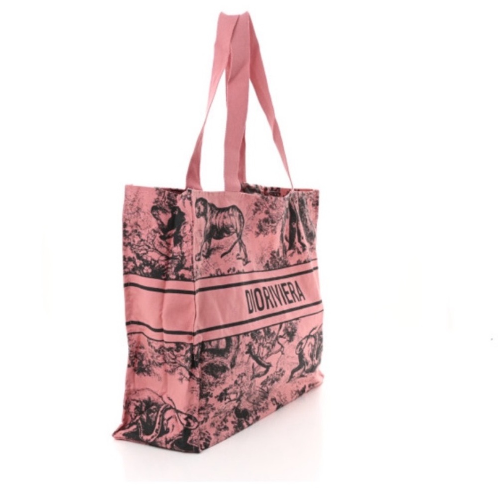 Dior Beauty Dioriviera Pink & Black Large Canvas Tote Bag - Picture 3 of 5